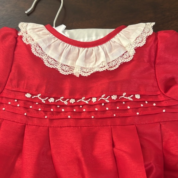 Edgehill Collection Ruffle Neck Short Sleeve Taffeta Dress - Picture 11 of 13